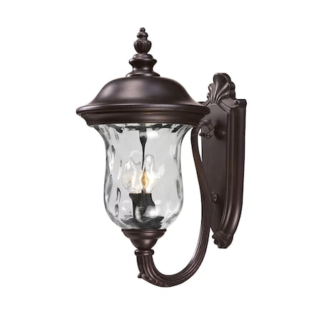 Z-Lite Armstrong Outdoor Wall Light, Bronze & Clear Waterglass 533M-RBRZ